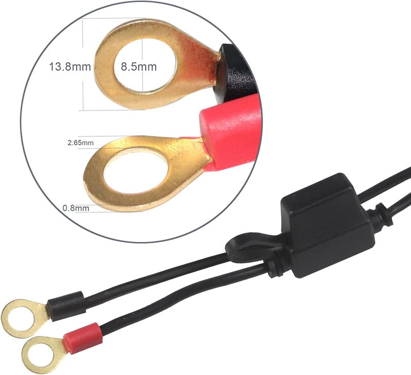 SPARKING [ 6 PACK] Sae to O Ring Terminal Harness 2FT - Sae Eyelet Ring Terminal Cable 16awg Motorcycle Battery Trickle Charger Extension Cord with Sae Battery Terminal Quick Connect Disconnect Connector - Image 4